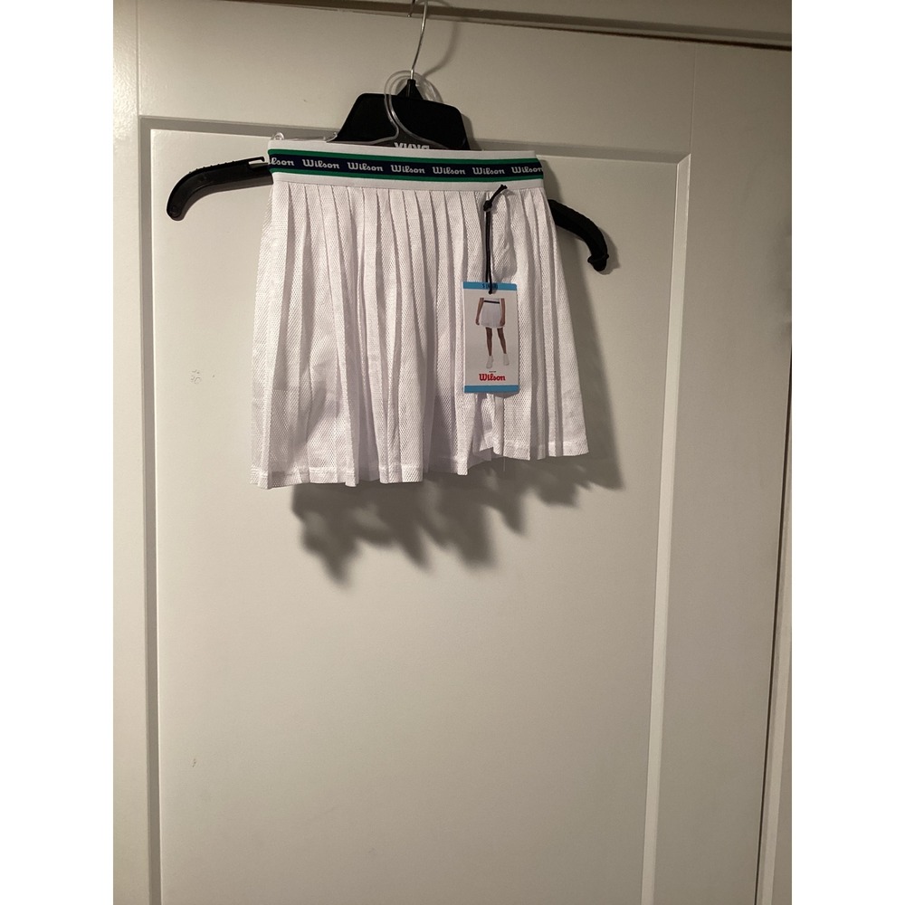 Wilson‎ Girls White Pleated Tennis Skort Mesh Athletic Skirt Size S 6/6X NWT